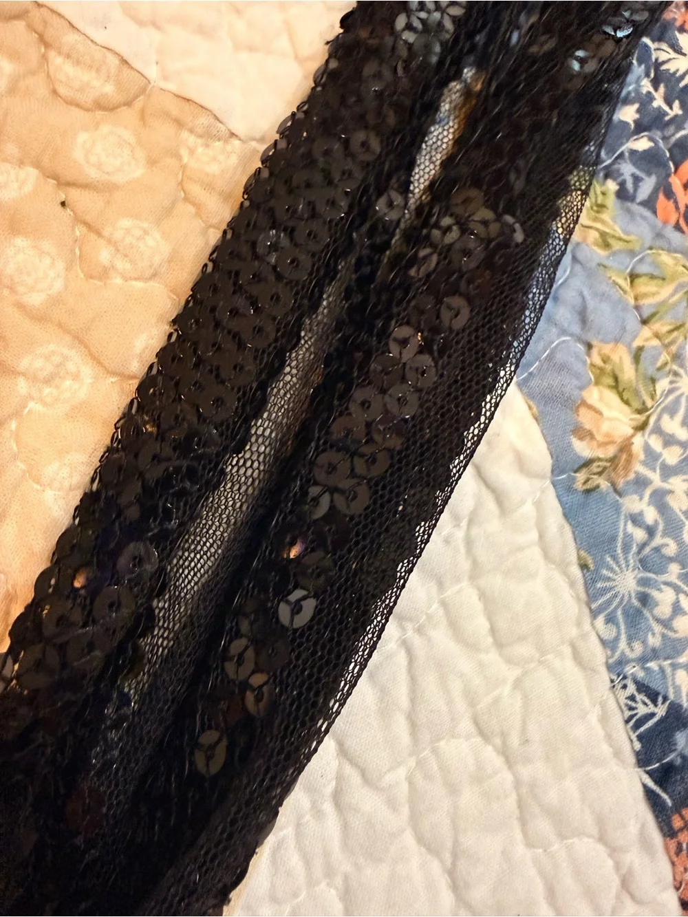Black Sequin Scarf - Women's Accessory